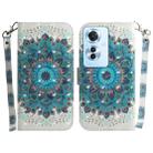 For OPPO Reno11 F Global 3D Colored Horizontal Flip Leather Phone Case(Peacock Wreath) - 1