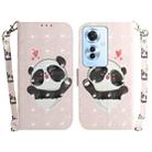 For OPPO Reno11 F Global 3D Colored Horizontal Flip Leather Phone Case(Heart Panda) - 1