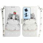 For OPPO Reno11 F Global 3D Colored Horizontal Flip Leather Phone Case(Cute Cat) - 1