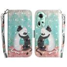 For OPPO Reno11 Global 3D Colored Horizontal Flip Leather Phone Case(Black White Cat) - 1