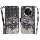 For OPPO A3 Pro 5G 3D Colored Horizontal Flip Leather Phone Case(Hug Cat) - 1