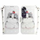 For OPPO A60 4G 3D Colored Horizontal Flip Leather Phone Case(Cute Cat) - 1