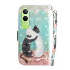 For OPPO K12x 3D Colored Horizontal Flip Leather Phone Case(Black White Cat) - 3