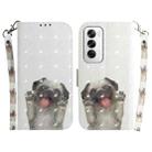 For OPPO Reno12 5G Global 3D Colored Horizontal Flip Leather Phone Case(Pug) - 1