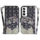 For OPPO Reno12 5G Global 3D Colored Horizontal Flip Leather Phone Case(Hug Cat) - 1