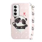 For OPPO Reno12 5G Global 3D Colored Horizontal Flip Leather Phone Case(Heart Panda) - 3