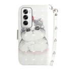 For OPPO Reno12 5G Global 3D Colored Horizontal Flip Leather Phone Case(Cute Cat) - 3