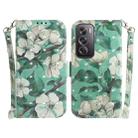 For OPPO Reno12 Pro 5G Global 3D Colored Horizontal Flip Leather Phone Case(Watercolor Flower) - 1
