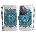 For OPPO Reno12 Pro 5G Global 3D Colored Horizontal Flip Leather Phone Case(Peacock Wreath) - 1