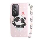For OPPO Reno12 Pro 5G Global 3D Colored Horizontal Flip Leather Phone Case(Heart Panda) - 3