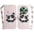 For OPPO Reno12 F 5G 3D Colored Horizontal Flip Leather Phone Case(Heart Panda) - 1