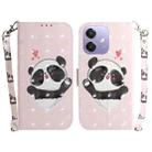 For OPPO A5x 5G / A3 4G / 5G / A3x 4G / 5G 3D Colored Horizontal Flip Leather Phone Case(Heart Panda) - 1
