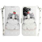 For Tecno Camon 20 Pro 4G / 20 3D Colored Horizontal Flip Leather Phone Case(Cute Cat) - 1