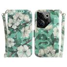 For Tecno Camon 20 Premier 5G 3D Colored Horizontal Flip Leather Phone Case(Watercolor Flower) - 1