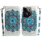 For Tecno Camon 20 Premier 5G 3D Colored Horizontal Flip Leather Phone Case(Peacock Wreath) - 1