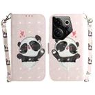 For Tecno Camon 20 Premier 5G 3D Colored Horizontal Flip Leather Phone Case(Heart Panda) - 1