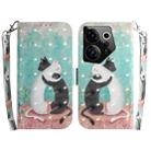 For Tecno Camon 20 Premier 5G 3D Colored Horizontal Flip Leather Phone Case(Black White Cat) - 1