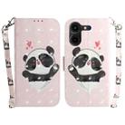 For Tecno Pova 5 Pro 3D Colored Horizontal Flip Leather Phone Case(Heart Panda) - 1