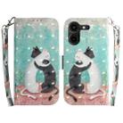 For Tecno Pova 5 Pro 3D Colored Horizontal Flip Leather Phone Case(Black White Cat) - 1