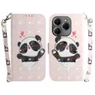 For Tecno Spark 20 Pro 3D Colored Horizontal Flip Leather Phone Case(Heart Panda) - 1