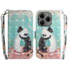 For Tecno Spark 20 Pro 3D Colored Horizontal Flip Leather Phone Case(Black White Cat) - 1