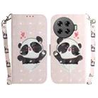 For Tecno Spark 20 Pro+ 4G 3D Colored Horizontal Flip Leather Phone Case(Heart Panda) - 1