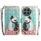 For Tecno Spark 20 Pro+ 4G 3D Colored Horizontal Flip Leather Phone Case(Black White Cat) - 1