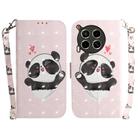 For Tecno Camon 30 5G /  30 4G CL6 CL7 3D Colored Horizontal Flip Leather Phone Case(Heart Panda) - 1