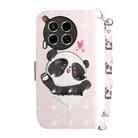 For Tecno Camon 30 5G /  30 4G CL6 CL7 3D Colored Horizontal Flip Leather Phone Case(Heart Panda) - 3