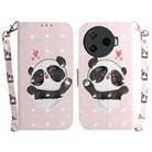 For Tecno Camon 30 Pro CL8 3D Colored Horizontal Flip Leather Phone Case(Heart Panda) - 1