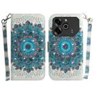 For Tecno Pova 6 / Pova 6 Pro 3D Colored Horizontal Flip Leather Phone Case(Peacock Wreath) - 1