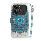 For Tecno Pova 6 / Pova 6 Pro 3D Colored Horizontal Flip Leather Phone Case(Peacock Wreath) - 3