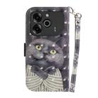For Tecno Pova 6 / Pova 6 Pro 3D Colored Horizontal Flip Leather Phone Case(Hug Cat) - 3
