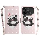 For Tecno Pova 6 / Pova 6 Pro 3D Colored Horizontal Flip Leather Phone Case(Heart Panda) - 1