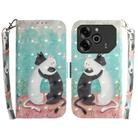 For Tecno Pova 6 / Pova 6 Pro 3D Colored Horizontal Flip Leather Phone Case(Black White Cat) - 1