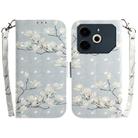 For Tecno Pova 6 Neo 3D Colored Horizontal Flip Leather Phone Case(Magnolia) - 1