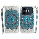 For Tecno Pova 6 Neo 3D Colored Horizontal Flip Leather Phone Case(Peacock Wreath) - 1