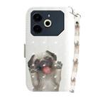 For Tecno Pova 6 Neo 3D Colored Horizontal Flip Leather Phone Case(Pug) - 3
