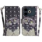 For Tecno Pova 6 Neo 3D Colored Horizontal Flip Leather Phone Case(Hug Cat) - 1