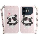 For Tecno Pova 6 Neo 3D Colored Horizontal Flip Leather Phone Case(Heart Panda) - 1