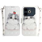 For Tecno Pova 6 Neo 3D Colored Horizontal Flip Leather Phone Case(Cute Cat) - 1