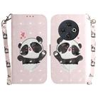 For Tecno Spark 30C 3D Colored Horizontal Flip Leather Phone Case(Heart Panda) - 1
