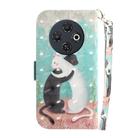 For Tecno Spark 30C 3D Colored Horizontal Flip Leather Phone Case(Black White Cat) - 3