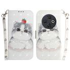 For Tecno Spark 30C 3D Colored Horizontal Flip Leather Phone Case(Cute Cat) - 1
