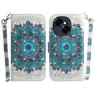 For Tecno Spark Go 1 / Pop 9 Pro 3D Colored Horizontal Flip Leather Phone Case(Peacock Wreath) - 1