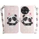 For Tecno Camon 30S / Camon 30S Pro 3D Colored Horizontal Flip Leather Phone Case(Heart Panda) - 1