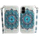 For Tecno Pop 10 / Spark Go 2 4G 3D Colored Horizontal Flip Leather Phone Case(Peacock Wreath) - 1
