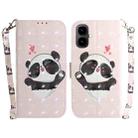 For Tecno Pop 10 / Spark Go 2 4G 3D Colored Horizontal Flip Leather Phone Case(Heart Panda) - 1