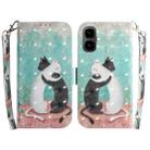 For Tecno Pop 10 / Spark Go 2 4G 3D Colored Horizontal Flip Leather Phone Case(Black White Cat) - 1
