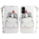 For Tecno Pop 10 / Spark Go 2 4G 3D Colored Horizontal Flip Leather Phone Case(Cute Cat) - 1